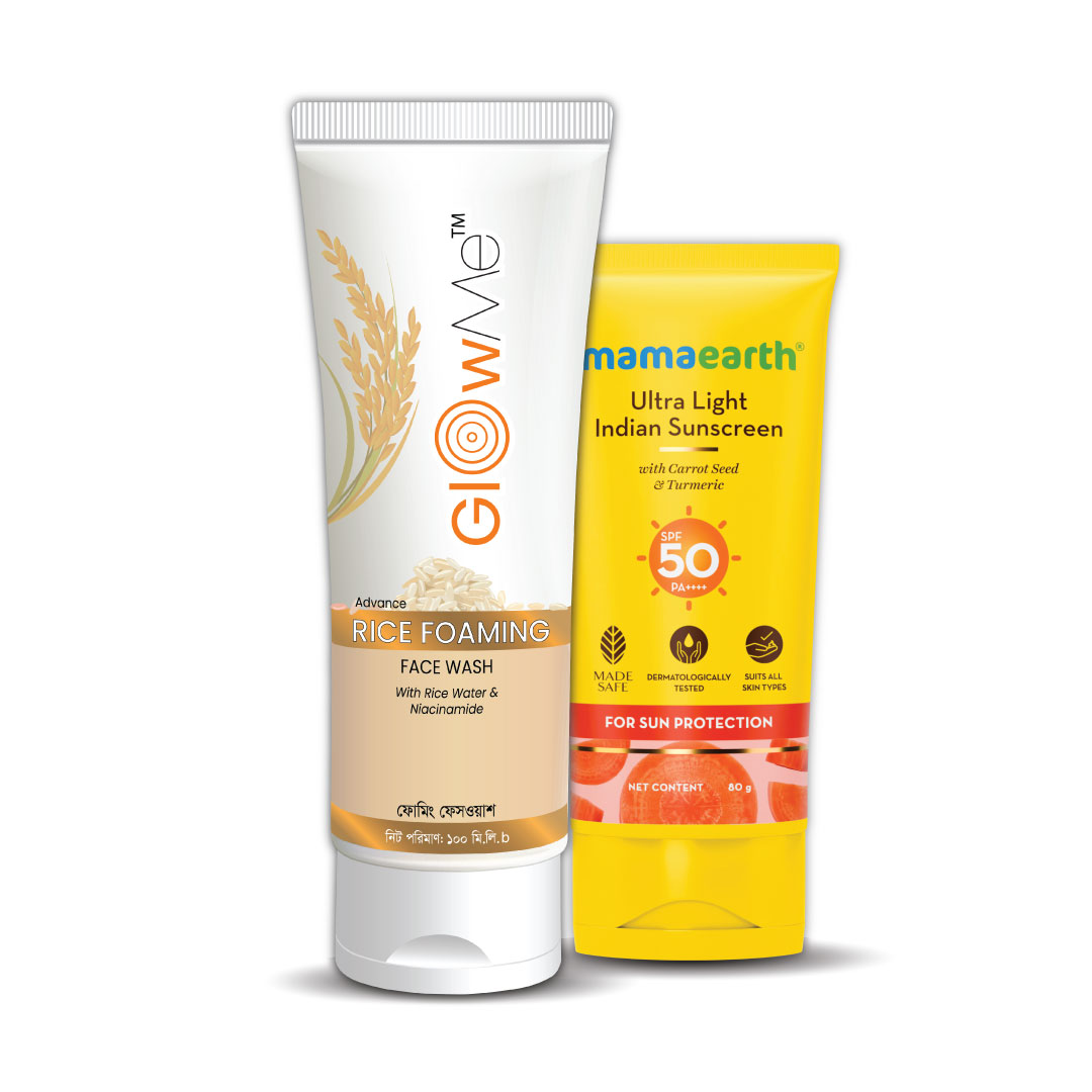 Rice Face Wash & Ultra Light Indian Sunscreen Spf50 Combo